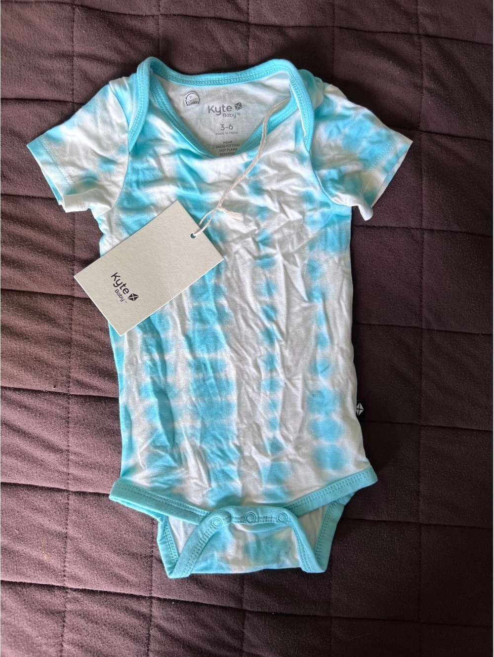 Kyte Baby Blue tie-dye baby bodysuit - 3-6 months